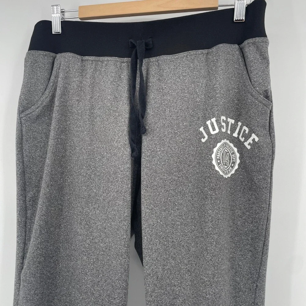 Justice Girls Heather Gray Joggers Athletic Sweatpants Size 22 Plus Collegiate